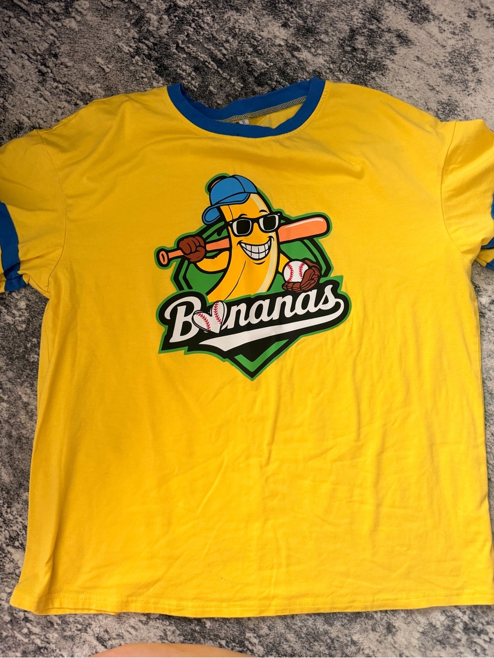 Yellow 'Bananas' Graphic Baseball Tee